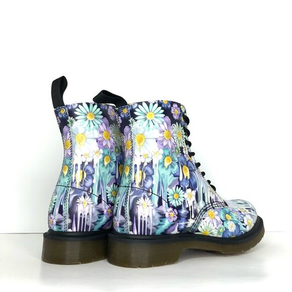 NIB Dr Martens Paint Slick 1460 Pascal Floral Slime Boots Women’s 6 Shoes - Picture 6 of 12
